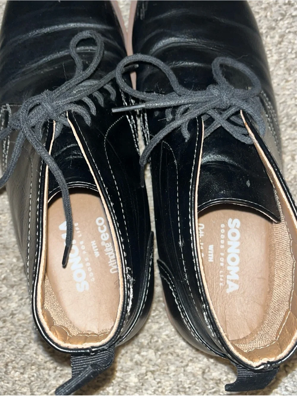 Sonoma Black Chukka Boots Ortholite Eco Insole Lace Up Mens Size 9 Faux Leather